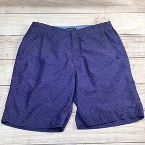 Peter Millar Collection‎ Men's SwimTrunks Purple Mosaic Pattern Drawstring Sz M